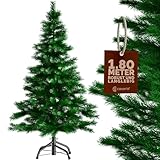 CASARIA® Weihnachtsbaum künstlich 180cm mit Metallständer 613 Spitzen wie echt Schnellaufbau...