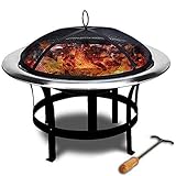 Defacto Feuerstelle Ø 75 cm Edelstahl | Hakenfunken, Feuerschale, Feuerkorb, Garten |...