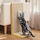 Conlun Kratzbrett für Katzen, 58 cm L-förmige Wandmontage, vertikale Kratzfläche,...