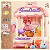 HBDSMLPL Mini Greifautomat, Kinder Greifautomat mit Licht und Musik,1 Bärenpuppe,30 Puppen,10...