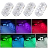 Weinsamkeit Auto LED Innenbeleuchtung Kabellos, 4 Stück Mehrfarbige LED Atmosphäre Licht mit 6...