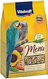 Vitakraft Menü, Papageienfutter, mit Nüssen und Gemüse, mit Vitaminen und Mineralien, ohne Zusatz...