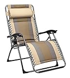 Zero Gravity Lounge Chair – Terrassenliege, Sonnenliege, Strandliege, Gartenliege für draußen,...