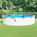 Haus & Garten Pool & Spa Schwimmbäder-Schwimmbecken mit Stahlwand rund 550x120 cm weiß