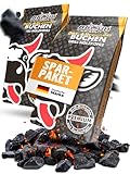 Grill Holzkohle Buche - 2x Grillkohle 10kg Säcke - Ideal für Grill & Smoker - Grillkohle Holzkohle...