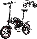 DYU Elektrofahrrad, 14 Zoll City E-Bike Klappbar, Smartes mit Pedal-Assist, 36V 10AH Batterie, 3...