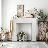 Aneutr Kaminumrandung Deko, Kaminkonsole mit Stauraum Kaminschrank dreitüriger Holz, kaminsims mit...