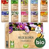 valeaf BIO Wilde Blumen Samen Set I 10 Sorten bienenfreundliche Blumensamen I Premium BIO Samen...