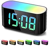 DOUMOSH Wecker Kinder mit Nachtlicht, RGB Nachtlicht, 0-100% Helligkeitsdimmer, Farbenfroh Display,...