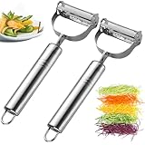 2er Packung Doppelschneidiger Julienne & Gemüseschäler Aus Edelstahl, Schneideschäler Und...