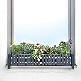 GREEN CREATIONS Blumenkastenhalterung, masu Basisset sichert jede Fensterbank, von 78 bis 140 cm...