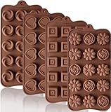 Leslady 4 Stück Silikon Pralinenform, 3D Schokoladen Formen, BPA Frei und Antihaftbeschichtet, für...