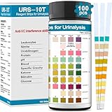 100 Stück Urinanalysestreifen für 10 Indikatoren, Urin Teststreifen zur Messung Einfach zu Hause,...