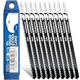 FALKENWALD® Stichsägeblätter Holz 10x T744D – Extra Lang 180mm - Für tiefe Schnitte bis 135mm...