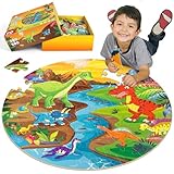 SYNARRY Große Dinosaurier Bodenpuzzle für Kinder ab 3 4 5 6 7 8 Jahren, 70 Teile Kinderpuzzle Dino...