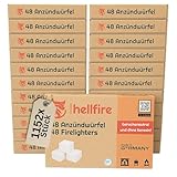 Anzündwürfel 1152 Stück geruchlos auf Paraffinbasis ohne Kerosin Lange Brenndauer Set (24x48...