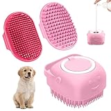 Shampoo Bürste Bubble Brush, Haustier Silikon Badebürste, 3 Stück Badebürste Hunde, Hundeshampoo...