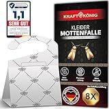 KRAFTKÖNIG Mottenschutz für Kleiderschrank 8 Stück - Premium Mottenfalle Kleidermotten mit...