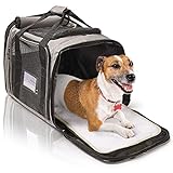 Bella & Balu Transporttasche für Hunde und Katzen - grau | Hundebox zum Tragen für Urlaubsreisen...