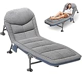 T-ZBDZ Feldbett Klappbar Campingbett mit Matratze 190x65x30cm, Karpfenliege Camping Bett mit...