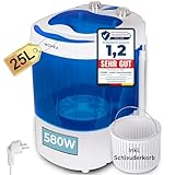 Mini Waschmaschine 25 Liter, 580 Watt mit Schleuder, kleine Waschmaschine bis 3 kg Wäsche,...