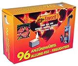 Alschuh Favorit Anzündwürfel weiß, 96 Stück - Kerosinbasierte Anzünder für Kamin, Grill und...