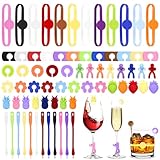 Kasanni Glasmarkierer 70 Pcs Glas Markierung TrinkgläSer Wiederverwendbar Glasmarkierer Silikon...