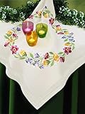 KAMACA Stickpackung Blumen Plattstich Stielstich vorgezeichnet komplettes Stickset mit Stickvorlage...