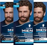 Schwarzkopf Men Perfect Bart-Coloration 80 Natur Schwarz-Braun Stufe 2 (3 X 30 ml), Bartfärbemittel...