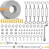 35M Drahtseil Rankhilfe Set 2mm Stahlseil Ummantelt Langlebiges Stahlseil-Set mit...