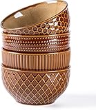 GBHOME Müslischalen aus Steingut, 4er-Set, 640 ml, Keramik-Suppenschalen mit Texturmustern für...