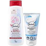 Balea 2er-Set Hautpflege für trockene Haut: Bodylotion Repair & Protect fördert Hautregeneration,...