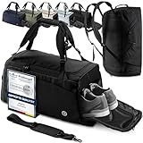 Sporttasche Trainingstasche + Rucksack-Funktion, Schuhfach, Nassfach | 40/60L Reisetasche...