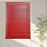 TZYYAO Rote Metall Venezianische Jalousette 25mm,Alu Jalousie Für Fenster,45cm 60cm 90cm 100cm...