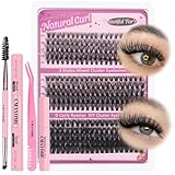 OWill Wimpern Extensions Set,300 Pcs Cluster Lashes DIY Lash Extension Set,D Curl (30+40+50D) für...