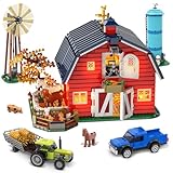 INSOON Bauernhof Scheunen Bauset mit Licht, Neu Verbessert mit Verstärkter Struktur, 1419 Stück...