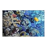 MZPOZB Juwel Rückwand Aquarium-Hintergrundaufkleber, U-Boot-Korallen-Poster, Aquarium-Dekoration,...