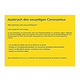 WANDKINGS Hinweisaufkleber für den Innen- und Außenbereich - Ausbruch des neuartigen Coronavirus -...