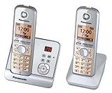 Panasonic KX-TG6722GS Duo Schnurlostelefon (4,6 cm (1,8 Zoll) Display, Smart-Taste, Freisprechen,...