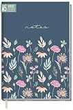 Notizbuch A5 kariert [Flying Flowers] | 124 Seiten, 62 Blatt | Ideal als Tagebuch, Bullet Journal,...