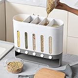 PUCMER Cerealienspender Müslispender Küchen Organizer mit 5 Fächern, Cornflakesspender...