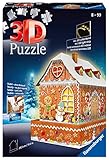 Ravensburger 3D Puzzle 11237 - Lebkuchenhaus bei Nacht - 216 Teile - Weihnachtsdeko für Erwachsene...