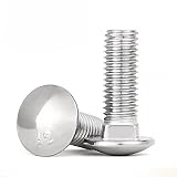 10 Stück Schlossschraube M6 x 14 mm, Edelstahl V2A VA A2, DIN 603 / ISO 8677, Flachrundkopf mit...