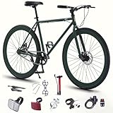 WXHJM 700C Rennrad, Singlespeed Herren und Damen City Bike, Rahmen aus Kohlenstoffstahl, Gewicht nur...