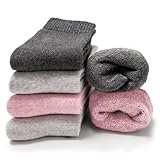 Occulto Damen Warme Thermosocken 6er Pack (Modell: Smilla) Grau-Pink 39-42