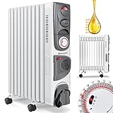 KESSER® Ölradiator Elektrische Heizung mit 11 Rippen 2500W + Lüfter Öl Radiator Elektroheizung...