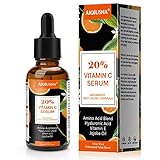 Vitamin C Serum mit 20% Vitamin C + Hyaluronsäure für Ihr Gesicht, Dekolleté und Körper, Das...