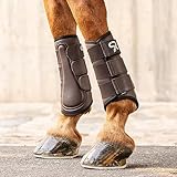 SUNRIDE Dressurgamaschen (2er Set) - für Pferde - aus Echtleder und Neopren - zum Schutz vor...