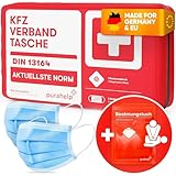 PURAHELP KFZ Verbandstasche nach aktueller Norm 2024 DIN 13164 (StVO konform) - Inkl. Beatmungstuch...