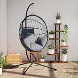 Willood Hängesessel mit Gestell Ei-Design Schaukel Indoor oder Outdoor Sessel mit Kissen +...